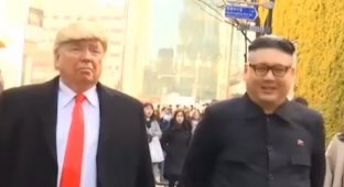 Кем Чен Ын прошёлся с Трампом и поразил болельщиков своим танцем (6 фото + 2 видео)