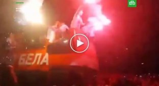 Футболисты «Црвены Звезды» едва не сгорели, празднуя победу в чемпионате Сербии