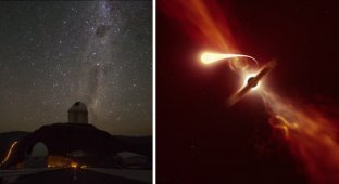 Смерть в результате «спагеттификации»: ученые показали, как черная дыра поглощает звезду (3 фото)