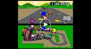 Как выглядела бы популярная гоночная игра Super Mario Kart если бы в заезде участвовал 101 игрок