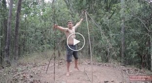 Как построить шалаш в лесу своими руками   
