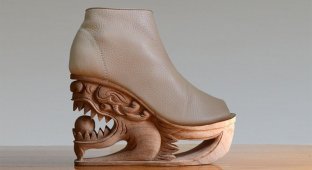 Резные деревянные платформы для безумно творческой обуви (10 фото)