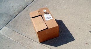 Мужчина нашёл загадочную коробку у себя под дверью (3 фото)