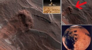 Спутник снял ледяную лавину на Марсе (5 фото)