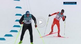Венесуэльский лыжник Адриан Солано на квалификационной гонке ЧМ