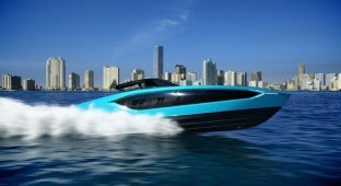 Роскошная моторая яхта, созданная в сотрудничестве с дизайнерами Lamborghini (12 фото + 1 видео)