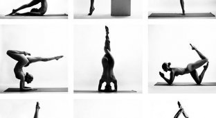 Неизвестная спортсменка выкладывает в Инстаграм фото, как она занимается йогой голышом (18 фото)