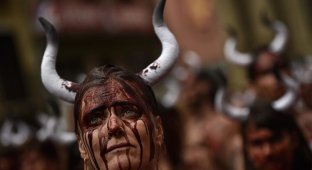 Десятки полуголых девушек устроили протест против испанского забега быков (15 фото)
