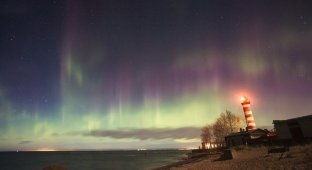 Красивые побочные эффекты магнитных бурь: северное сияние над Россией 7–10 ноября 2017 (26 фото)