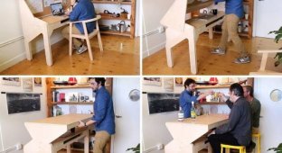 Дизайнер придумал трансформируемый стол для работы и отдыха (6 фото)