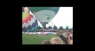 Неудачный момент при запуске воздушных шаров