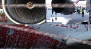 Видео, снятое пассажирами горящего самолета Ту-204 (2 видео)
