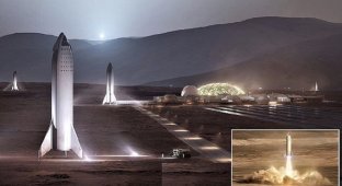 Илон Маск откроет базу на Марсе к 2028 году (9 фото + 1 видео)