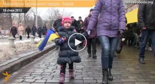 Многотысячный марш против русского террора в Харькове