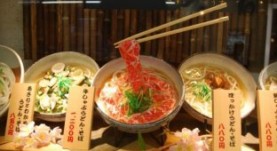 Пластиковые блюда на витринах Японии (10 фото)