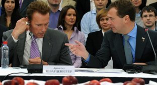 Дмитрий Медведев встречается с Арнольдом Шварценеггером (8 фото)