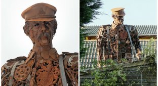 В Великобритании создали необычную скульптуру солдата Первой мировой (14 фото)
