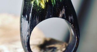 Кольца из дерева и полимеров (16 фото)