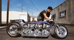 Kiyo’s Garage Galaxy — трехдвигательный мотоцикл для рекордов скорости (11 фото)