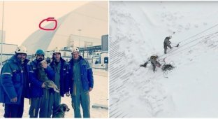 Рабочие рискнули жизнью, чтобы спасти бродячую собаку с крыши саркофага в Чернобыле (3 фото + 1 видео)