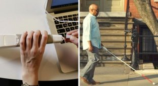 Слепой инженер изобрел "умную трость", которая работает с Google Maps (11 фото + 1 видео)