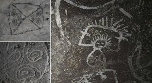 Ученые обнаружили сюрреалистическую наскальную живопись древних! (21 фото)
