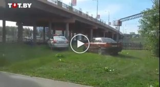 Погоня со стрельбой за Audi с российскими номерами в Минске