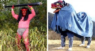 Ритуальные костюмы монстров Японии (13 фото)