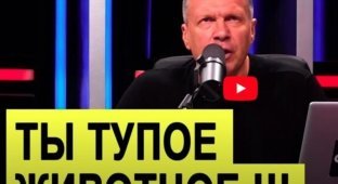 "Ты тупое, необразованное животное!": Соловьев снова оскорбил в прямом эфире телезрителя (3 фото + 1 видео)