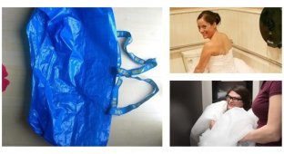 Как сходить в туалет, если ты невеста в пышном платье, а подружки рядом нет (11 фото + 1 видео)
