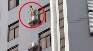 Голая китаянка перепутала висящий на 11-м этаже кондиционер с танцполом (3 фото)