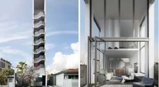Оптимизация жилого пространства: дом, 'вытянутый' вверх (10 фото)