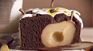 Шоколадный пирог с грушей, ожидание и реальность (2 фото)