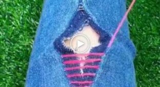 Талантливый способ зашить джинсы