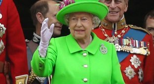 Пользователи сети пошутили над нарядом королевы Великобритании Елизаветы II (15 картинок)