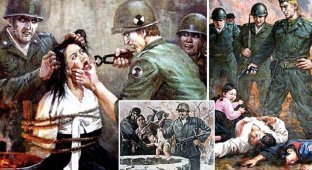 Взгляните на северокорейские пропагандистские плакаты - и вы тоже возненавидите американцев! (16 фото)