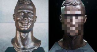 Автор скульптуры-мема Криштиану Роналду сделал второй бюст футболиста (3 фото)