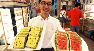 Удивительный тайваньский арбузный хлеб (7 фото)