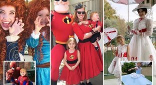 Американская семья посещает Диснейленд каждую неделю в костюмах любимых персонажей (13 фото)