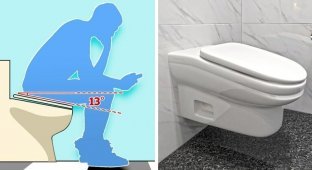 В Британии разработали неудобный унитаз с наклоном, чтобы отучить сотрудников долго сидеть в туалете (14 фото)
