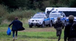 Польский депутат Франтишек Стерчевски убегал от пограничников, в попытке передать мигрантам на границе еду и лекарства (5 фото + видео)