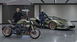 Ducati и Lamborghini представили байк ограниченной серии, вдохновленный гибридным суперкаром Sian (12 фото + 2 видео)