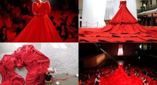 Гигантское красное платье-концертный зал (8 фото)
