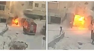 В Якутске пожарный чудом остался жив при взрыве в гараже (3 фото + 1 видео)