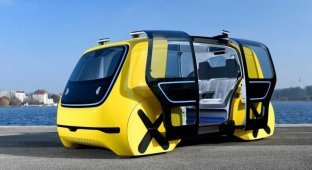 Sedric - прототип беспилотного школьного автобуса от компании Volkswagen (18 фото)