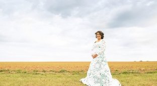 Невеста-рукодельница связала свадебное платье своей мечты за 8 месяцев (7 фото)
