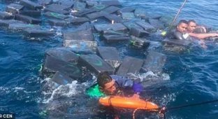 Кокаиновый спасательный плот: контрабандисты плыли по морю на пакетах с наркотиками (4 фото)