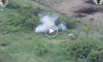 Уничтожение оккупанта прямым попаданием дрона-камикадзе