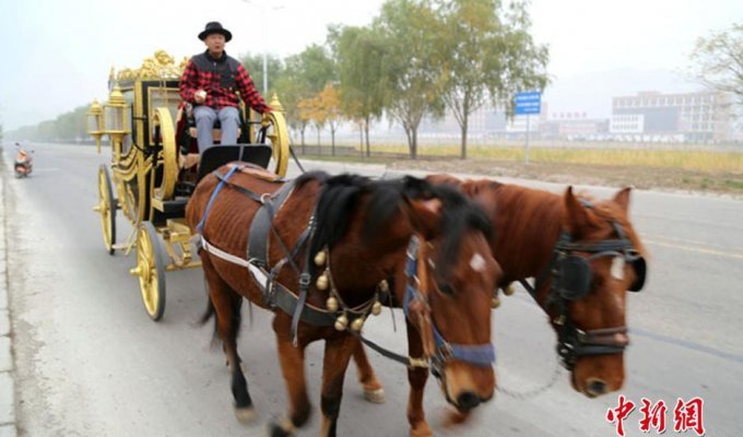 Китаец построил реплику кареты Елизаветы II за $14 тысяч (5 фото)