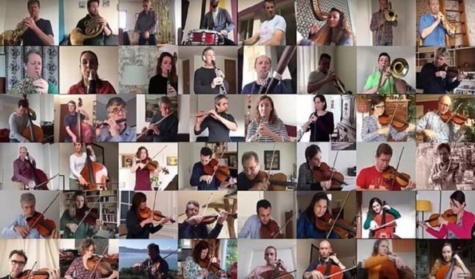 Симфонический оркестр помог людям забыть о карантине (7 фото + 1 видео)